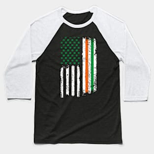 Irish American Shamrock Flag -Us Paddy - St Patricks Day Baseball T-Shirt